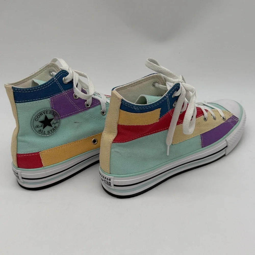 Converse Chuck Taylor All Star Lift Hi Sneaker-Patchwork Color Block Big Girl 7